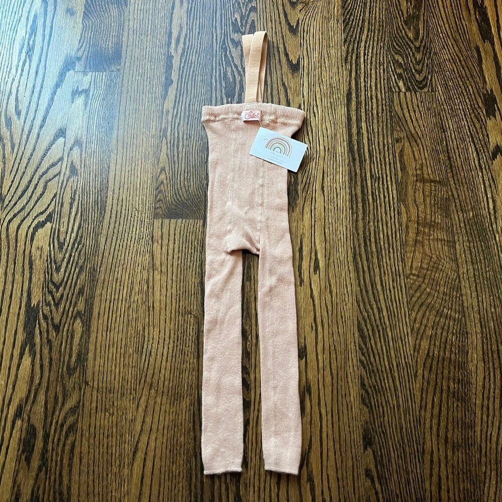 Silly Silas Footless Dusty Pink Cotton Suspender Tights (2-3Y)